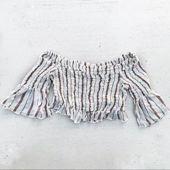 Free People Smock Around Striped Crop Top, small - Picture 1 of 9